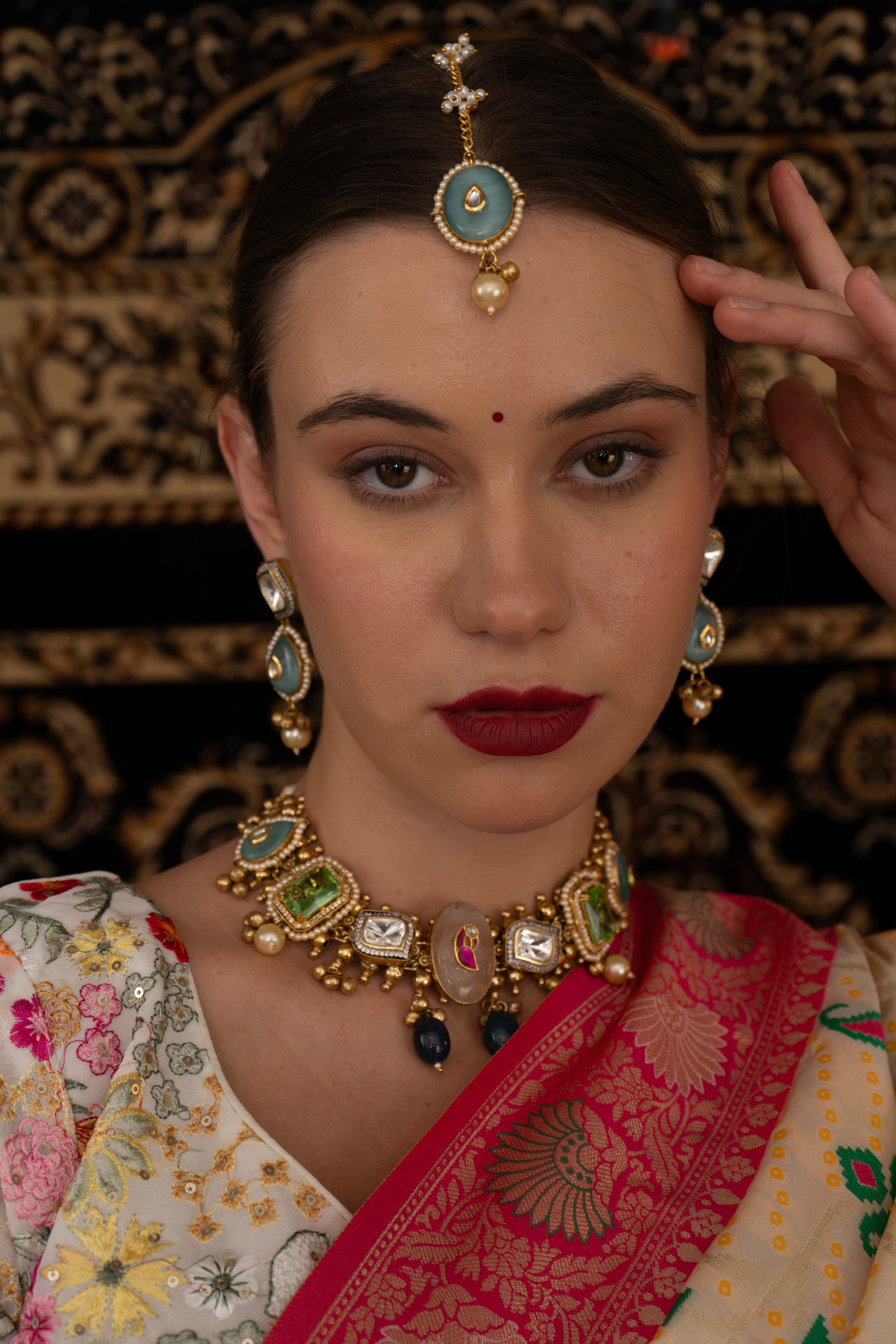 Mringaka jadau multi Necklace set